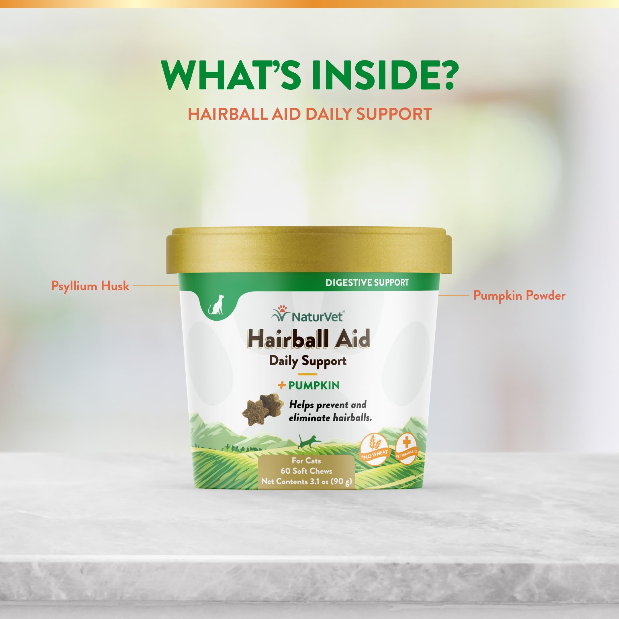 Foto 6 | Suplemento Naturvet Hairball Aid Para Gatos Con Calabaza, 60 Masticables Blandos - Venta Internacional.