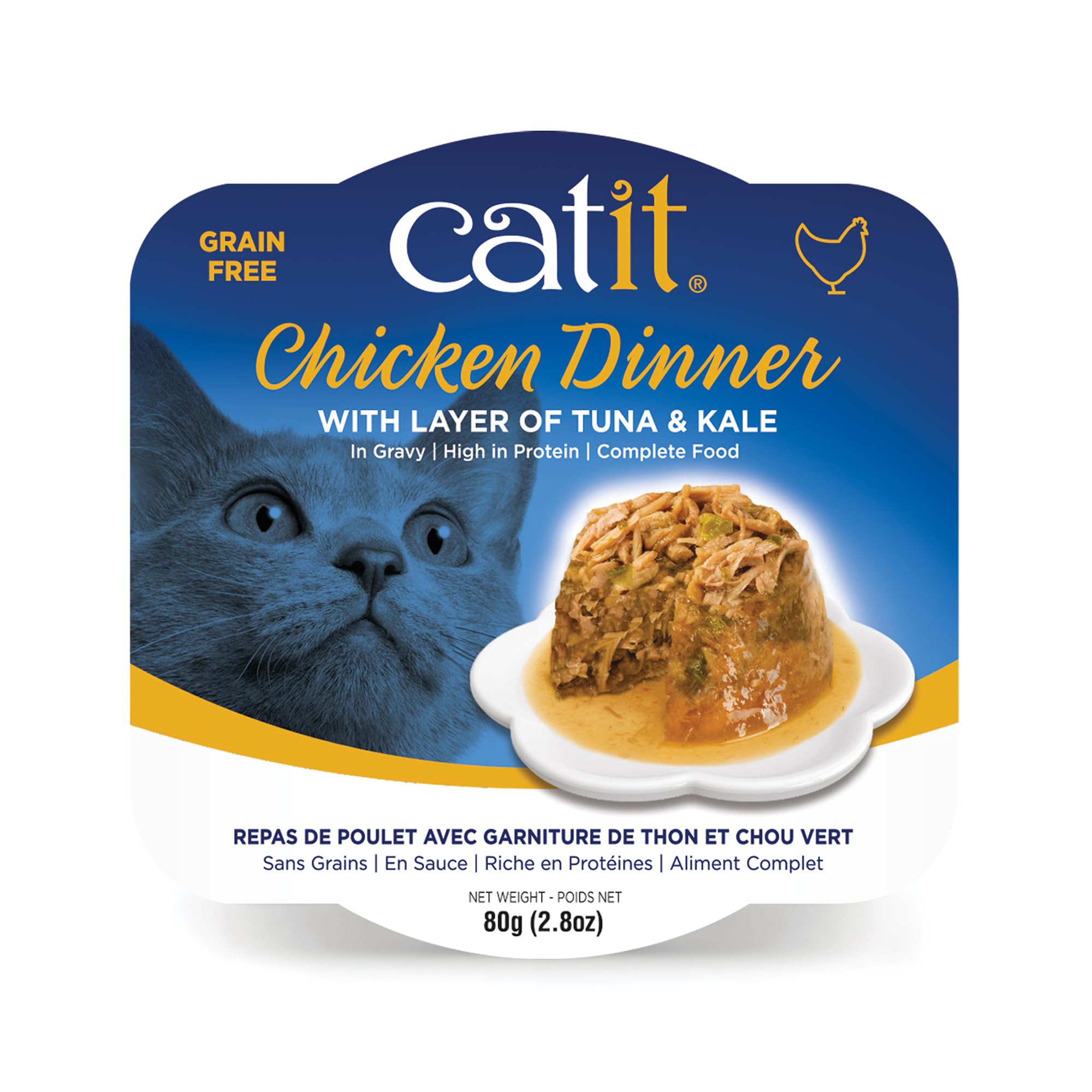 Foto 2 pulgar | Comida Húmeda Para Gatos Catit Chicken Dinner Con Atún Y Col Rizada 85 G - Venta Internacional.