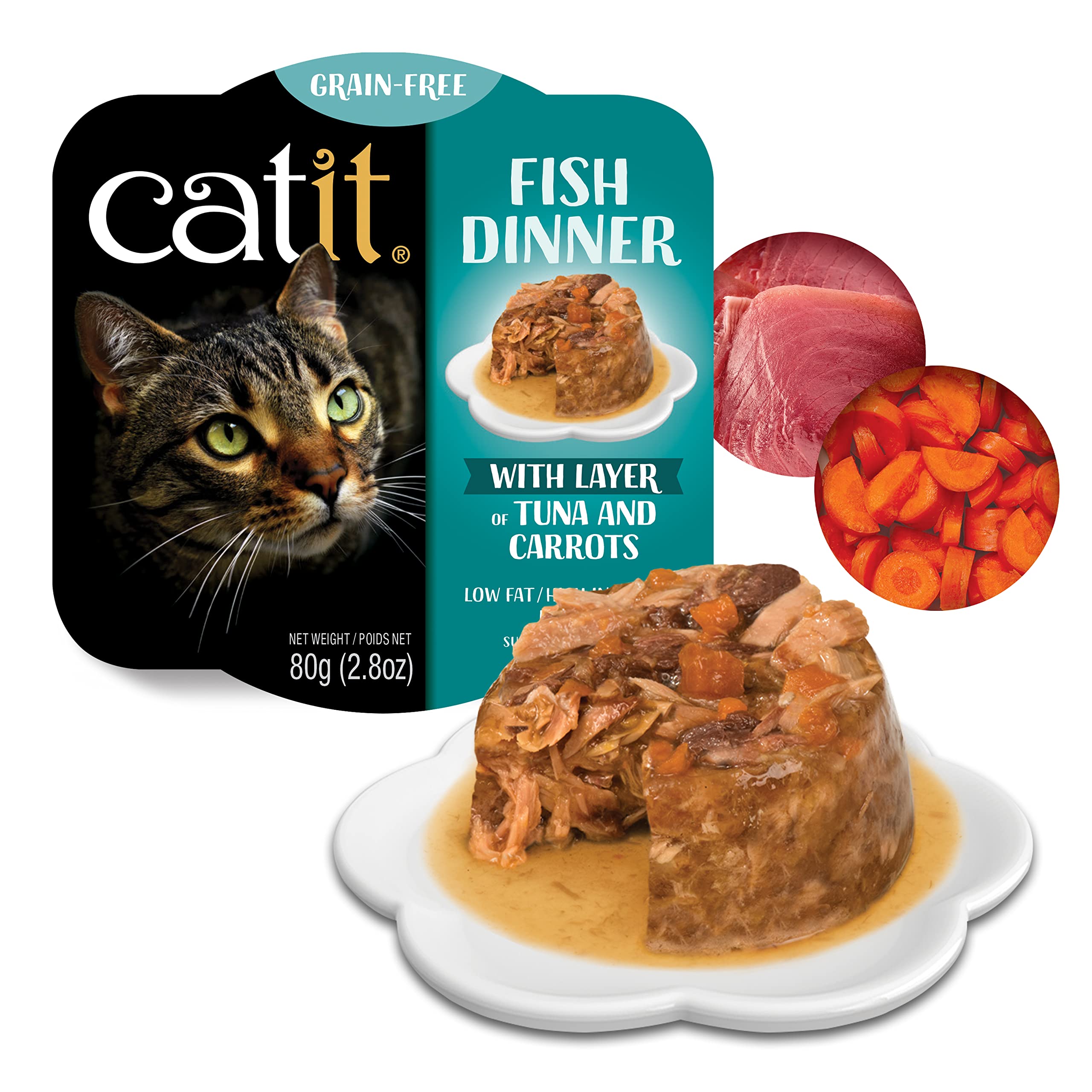 Comida Húmeda Para Gatos Catit Fish Dinner Con Atún Y Zanahoria - Venta Internacional.