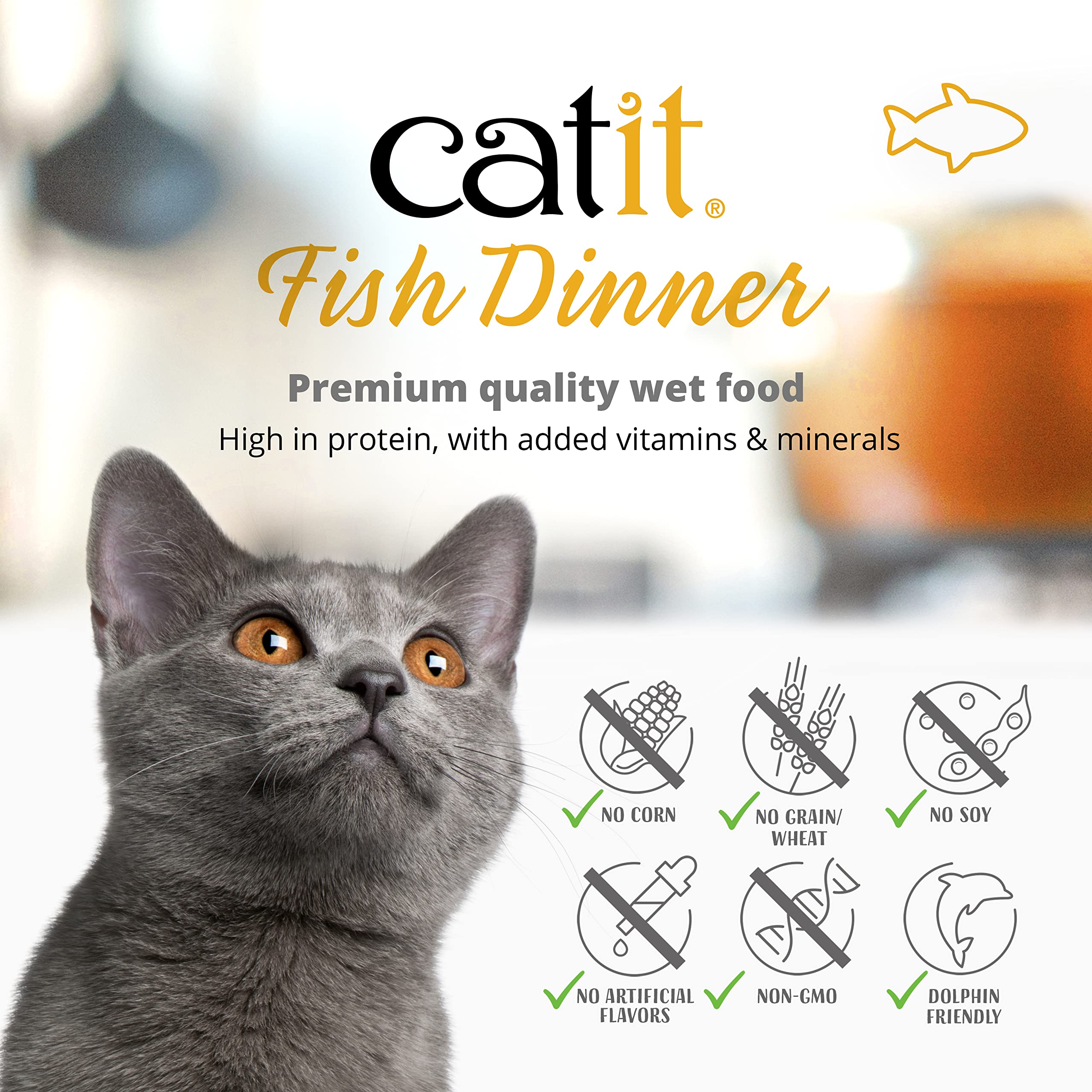 Foto 5 pulgar | Comida Húmeda Para Gatos Catit Fish Dinner Con Atún Y Zanahoria - Venta Internacional.