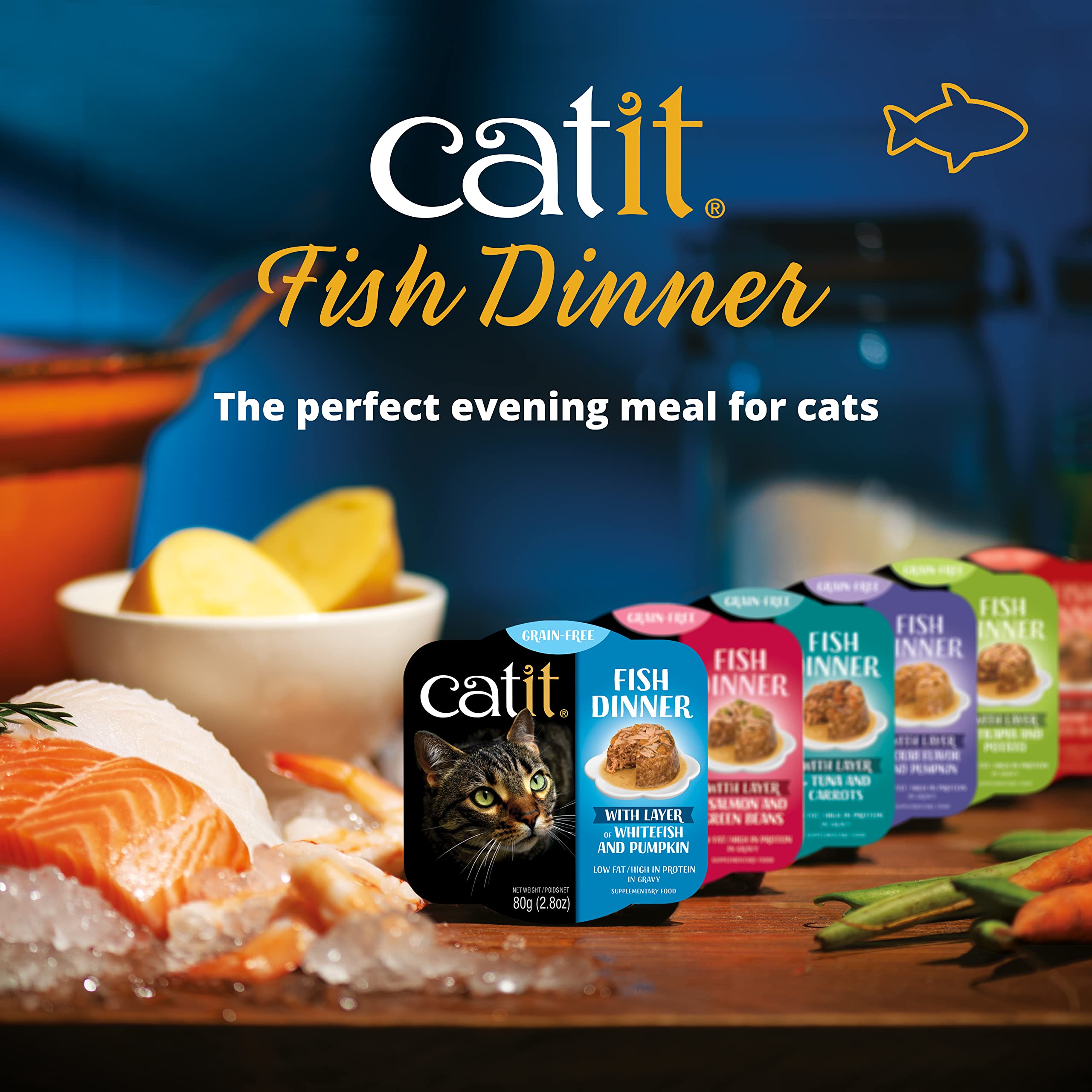 Foto 7 pulgar | Comida Húmeda Para Gatos Catit Fish Dinner Con Atún Y Zanahoria - Venta Internacional.
