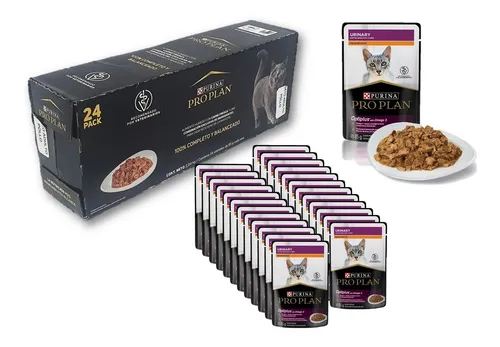 Foto 3 pulgar | Proplan Pouch Alimento Humedo Gato Cat Urinary 85 G 24pz