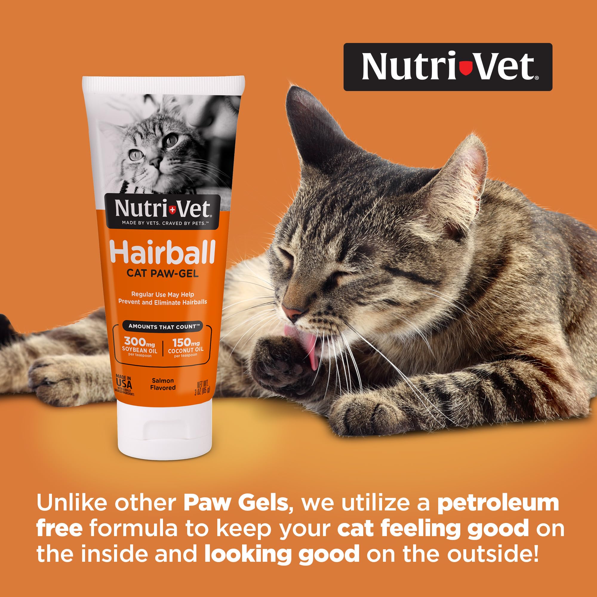 Foto 3 pulgar | Hairball Paw Gel Nutri-vet Para Gatos Con Sabor A Salmón, 90 Ml - Venta Internacional.