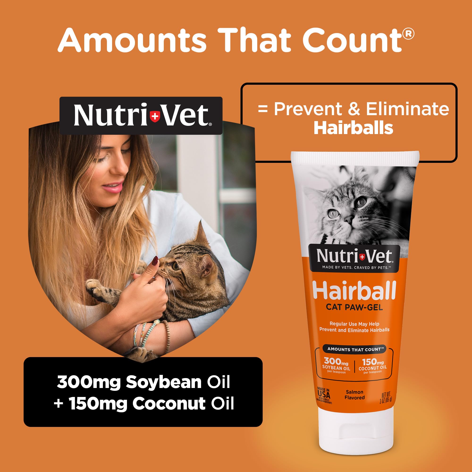 Foto 3 | Hairball Paw Gel Nutri-vet Para Gatos Con Sabor A Salmón, 90 Ml - Venta Internacional.