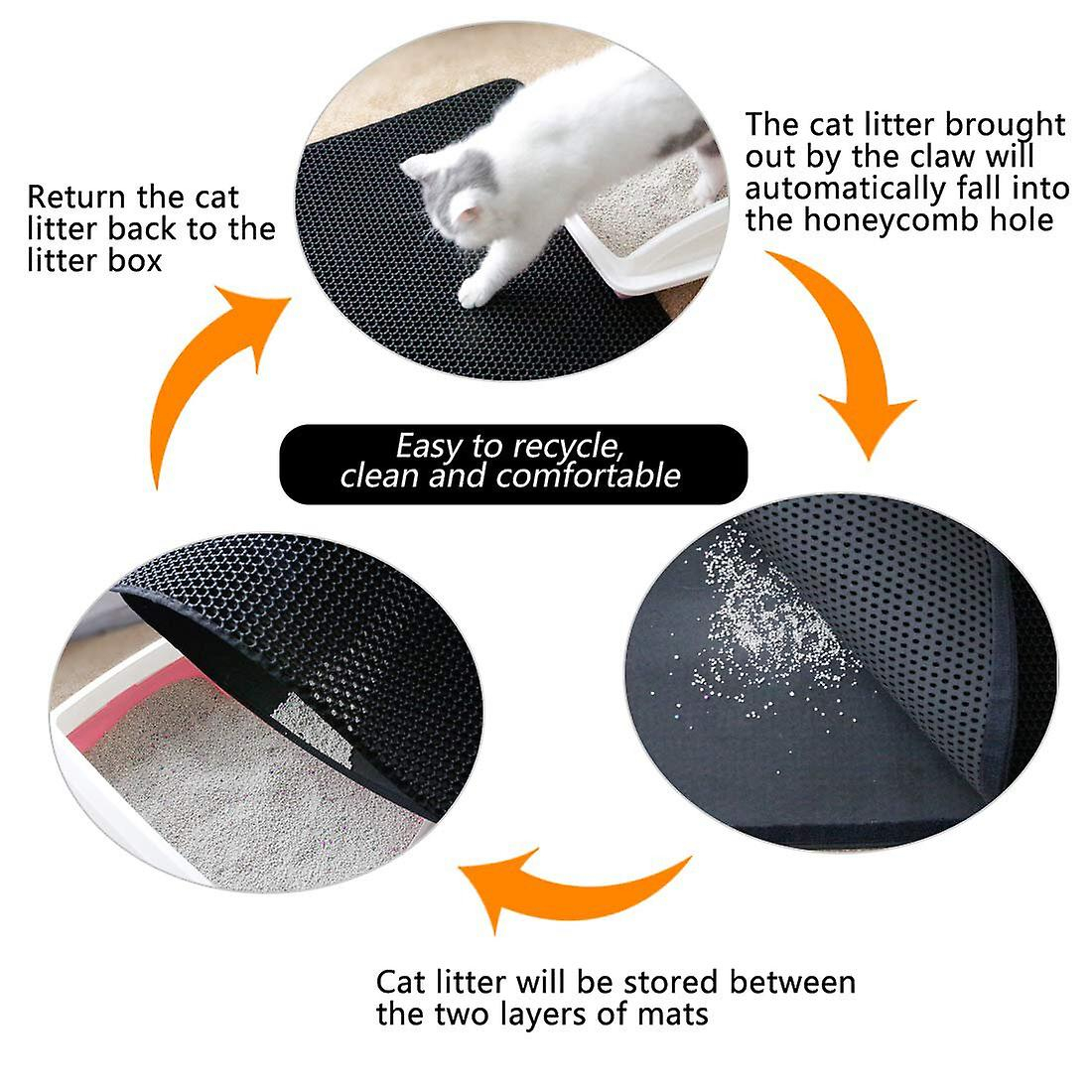 Foto 3 pulgar | Alfombra Cat Box Sanlin Beans, Impermeable, 60 X 45 Cm, Color Negro - Venta Internacional.