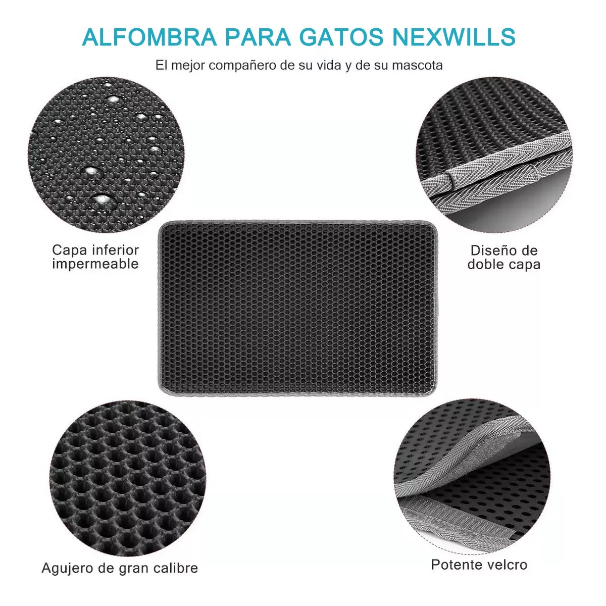 Foto 4 pulgar | 2pcs Tapete Para Arenero De Gatos Eo Safe Imports Esi-16279 Negro