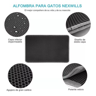 Foto 3 | 2pcs Tapete Para Arenero De Gatos Eo Safe Imports Esi-16279 Negro