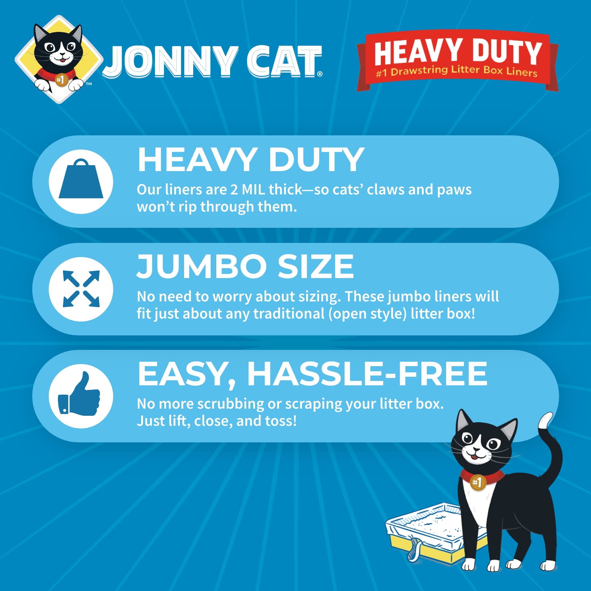 Foto 4 pulgar | Forros Para Cajas De Arena Jonny Cat Heavy Duty Jumbo, 15 Unidades - Venta Internacional.