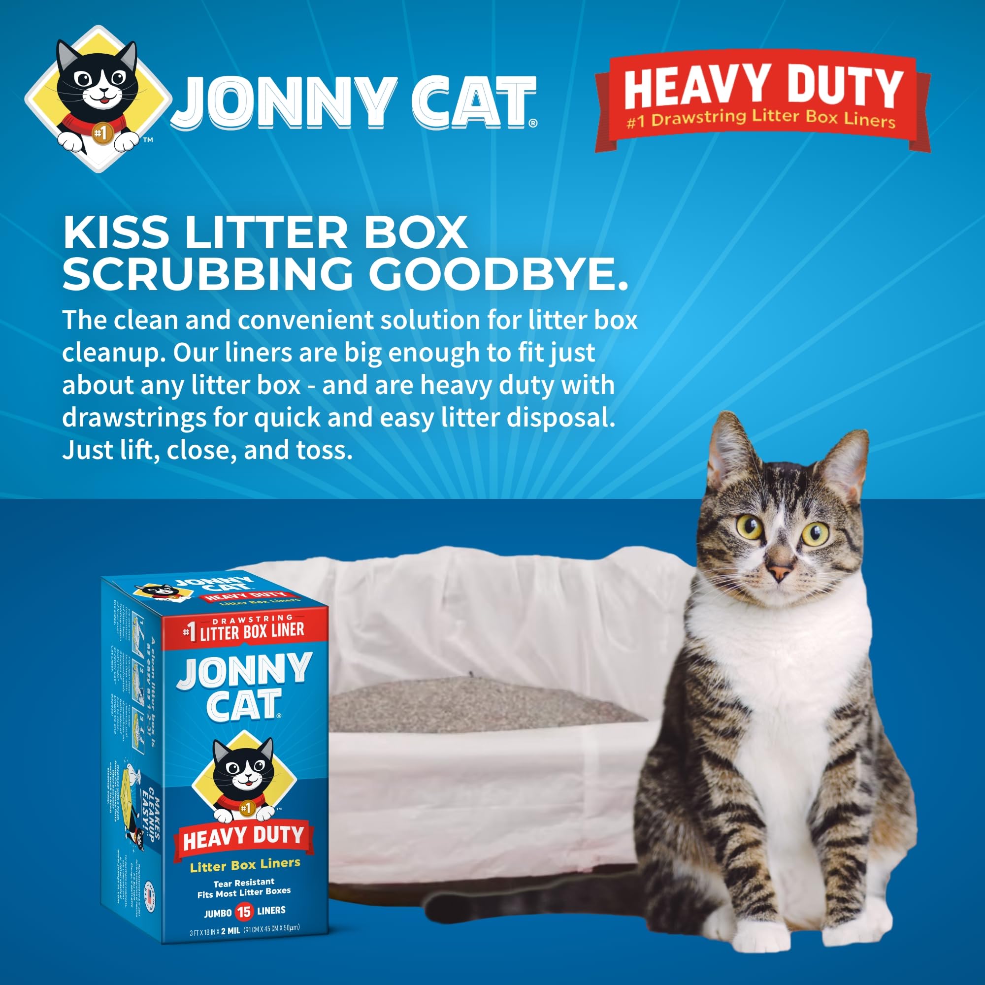 Foto 4 | Forros Para Cajas De Arena Jonny Cat Heavy Duty Jumbo, 15 Unidades - Venta Internacional.