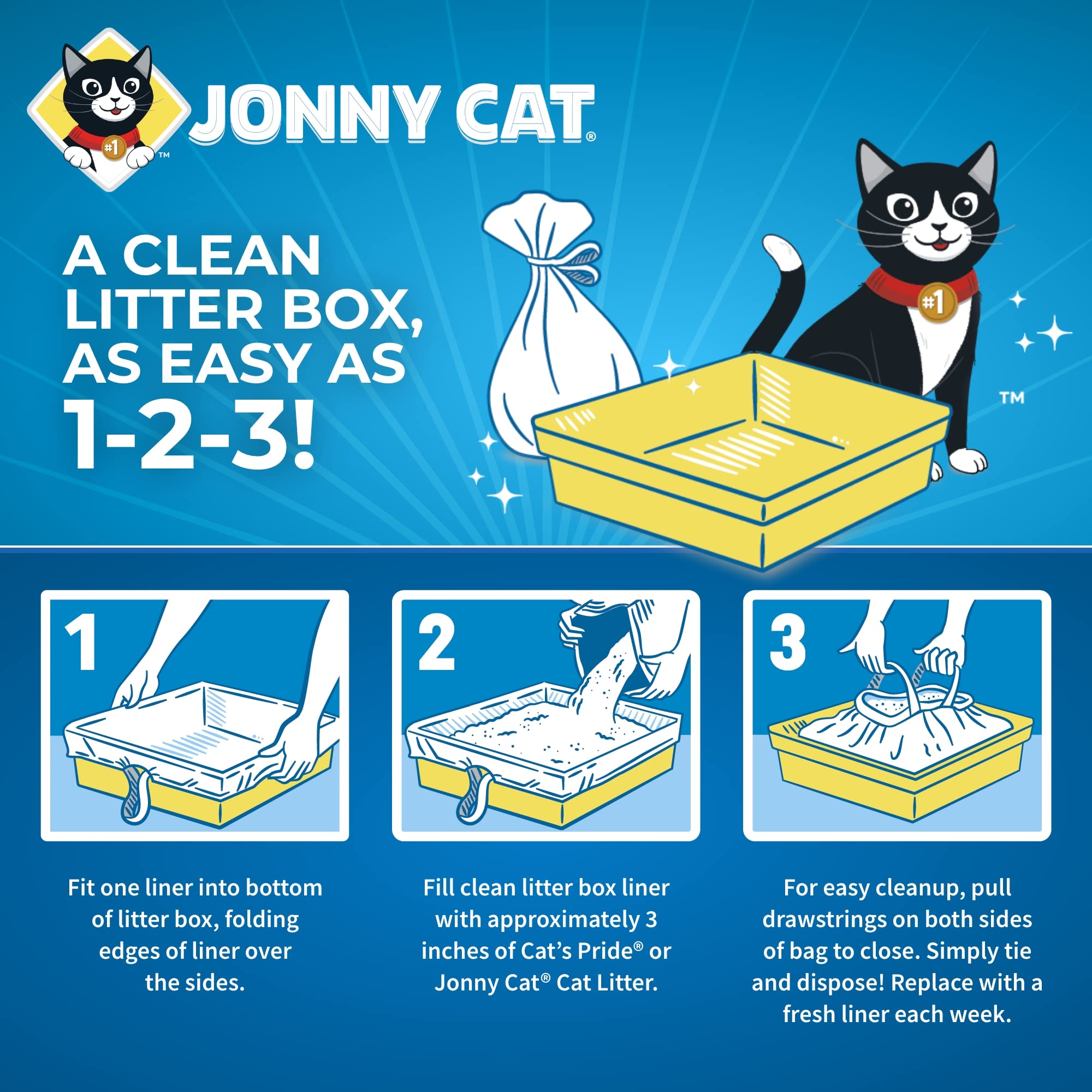 Foto 6 pulgar | Forros Para Cajas De Arena Jonny Cat Heavy Duty Jumbo, 15 Unidades - Venta Internacional.