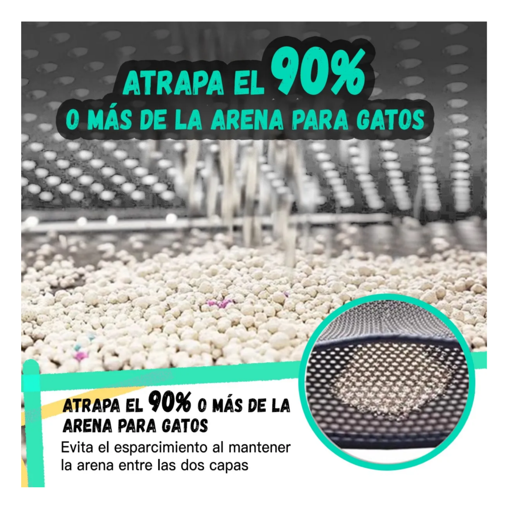 Foto 5 pulgar | Tapete Para Gato Arenero 75x55cm Alfombra Lab.g, Gris