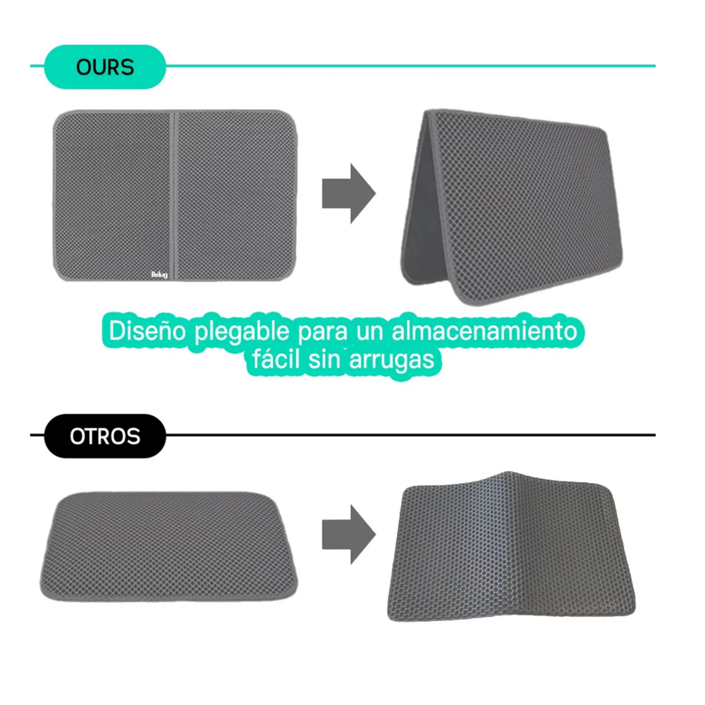 Foto 2 | Tapete Para Gato Arenero 75x55cm Alfombra Belug, Gris