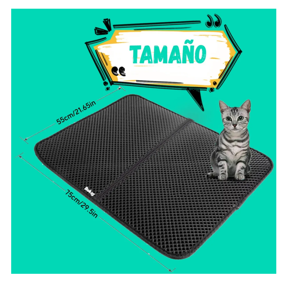 Foto 3 pulgar | Tapete Para Gato Arenero Arena Belug, Negro