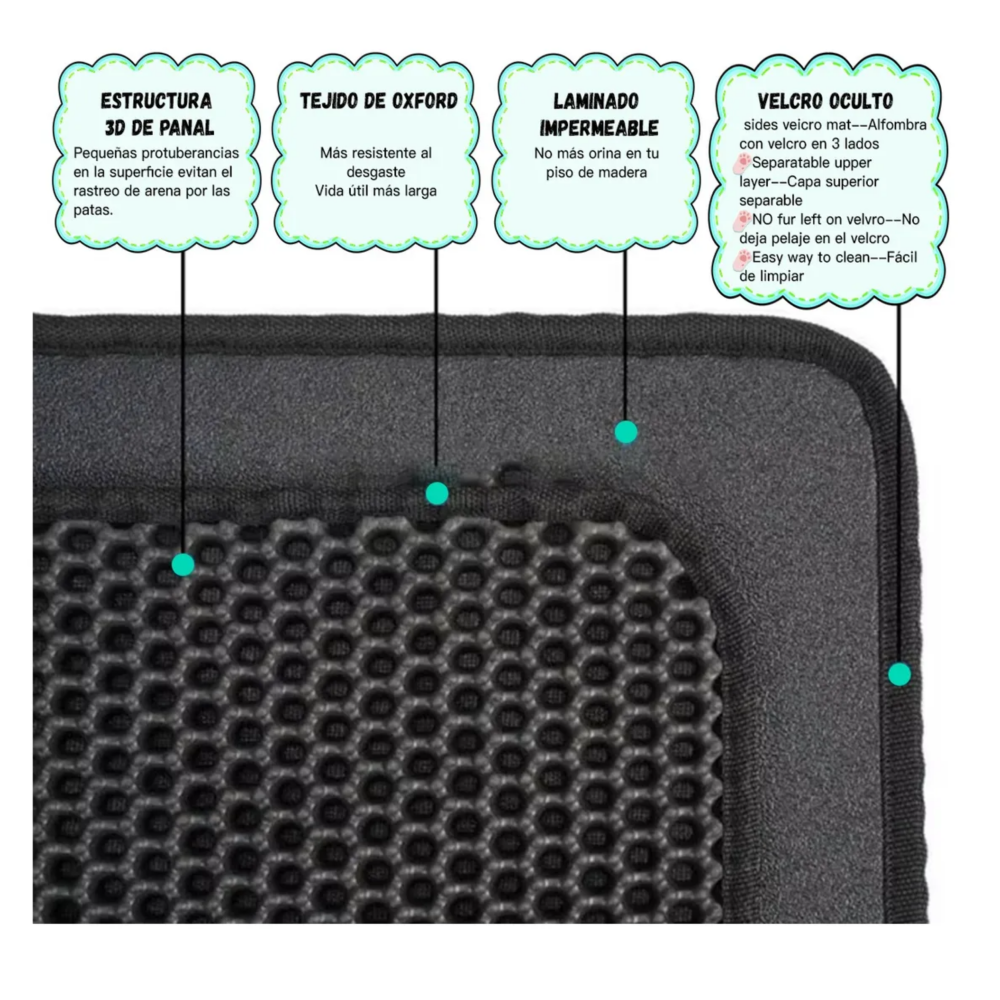 Foto 4 pulgar | Tapete Para Gato Arenero Arena Belug, Negro