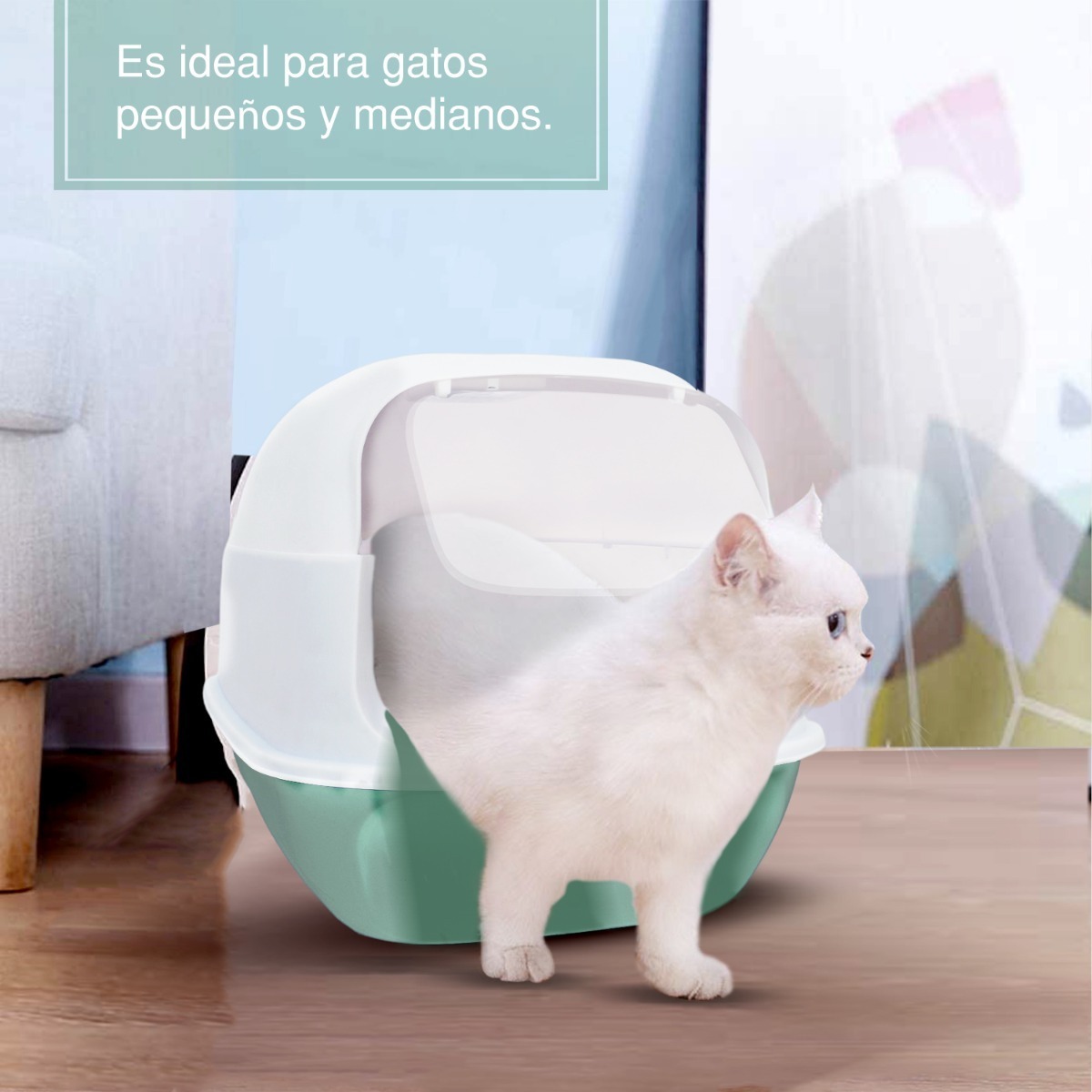 Foto 3 pulgar | Arenero para Gato con Filtro Anti Olor más Puerta Abatible y Pala Verde