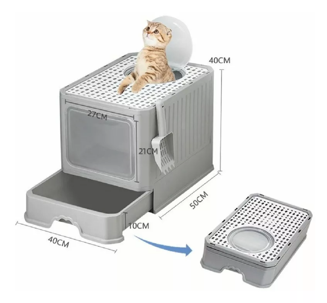 Foto 4 pulgar | Caja de Arena Belug Portátil para Gatos con Tapa Bandeja cd Arena