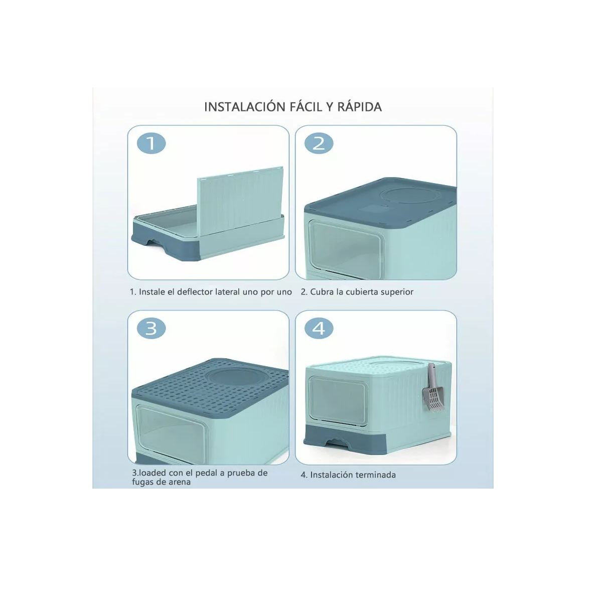 Foto 3 pulgar | Caja De Arena Portátil Para Gatos Con Tapa Bandeja De Arena No Incluye Mascota Eo Safe Imports Esi-9409 Verde