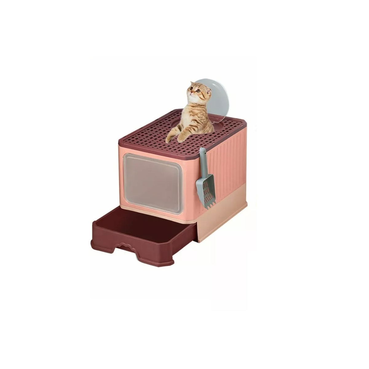Foto 2 pulgar | Caja De Arena Portátil Para Gatos Con Tapa Bandeja De Arena No Incluye Mascota Eo Safe Imports Esi-9408 Rosa