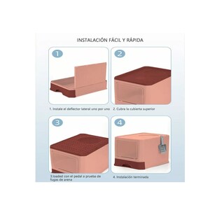 Foto 3 | Caja De Arena Portátil Para Gatos Con Tapa Bandeja De Arena No Incluye Mascota Eo Safe Imports Esi-9408 Rosa