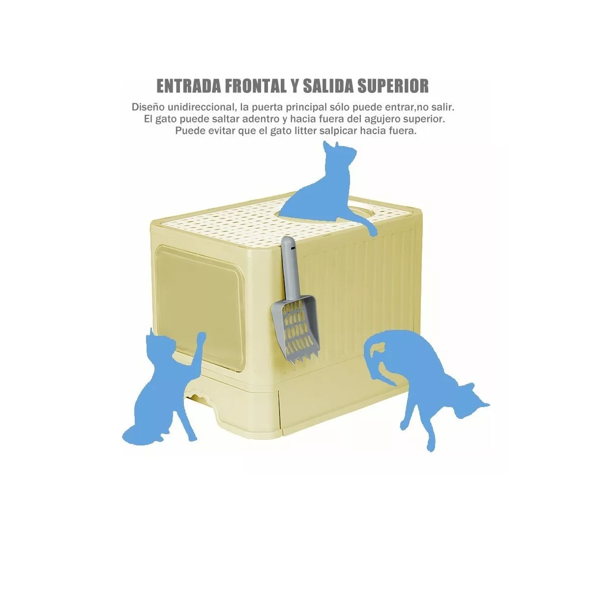 Foto 2 | Caja De Arena Portátil Para Gatos Con Tapa Bandeja De Arena No Incluye Mascota Eo Safe Imports Esi-9407 Amarillo