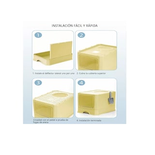 Foto 3 | Caja De Arena Portátil Para Gatos Con Tapa Bandeja De Arena No Incluye Mascota Eo Safe Imports Esi-9407 Amarillo