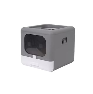 Foto 1 | Caja De Arena Plegable Portátil Gatos Con Puerta Y Tapa Color Gris
