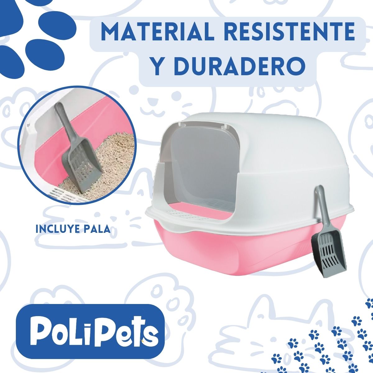 Foto 5 pulgar | Arenero Cerrado PP-APGPK-CL Poli Pets Tamaño GRANDE Rosa