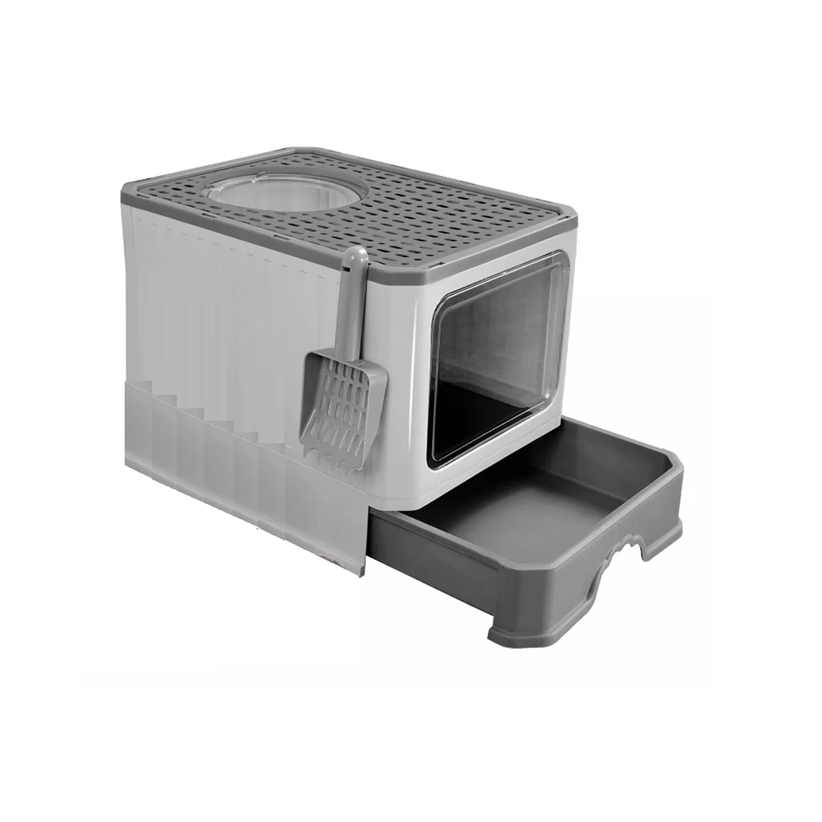 Caja De Arena Completamente Sellads Y Desodorizada P/gato Eo Safe Imports Esi-12660 Gris