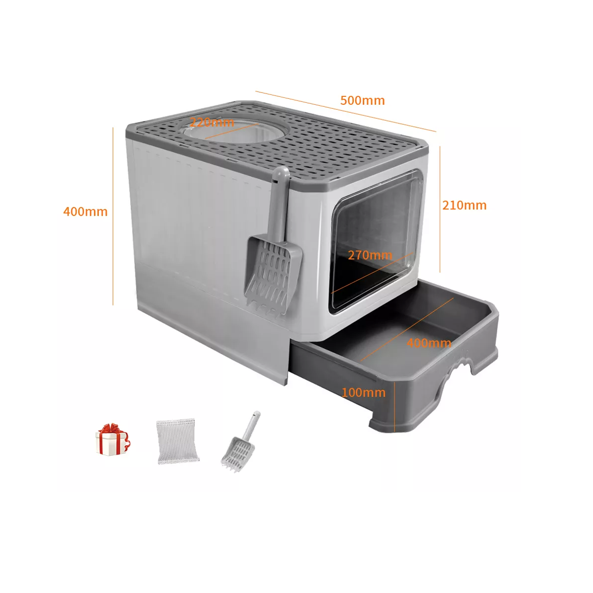 Foto 3 pulgar | Caja De Arena Completamente Sellads Y Desodorizada P/gato Eo Safe Imports Esi-12660 Gris