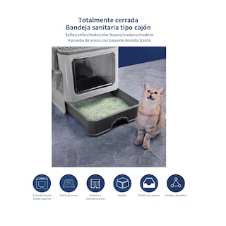 Foto 3 | Caja De Arena Completamente Sellads Y Desodorizada P/gato Eo Safe Imports Esi-12660 Gris