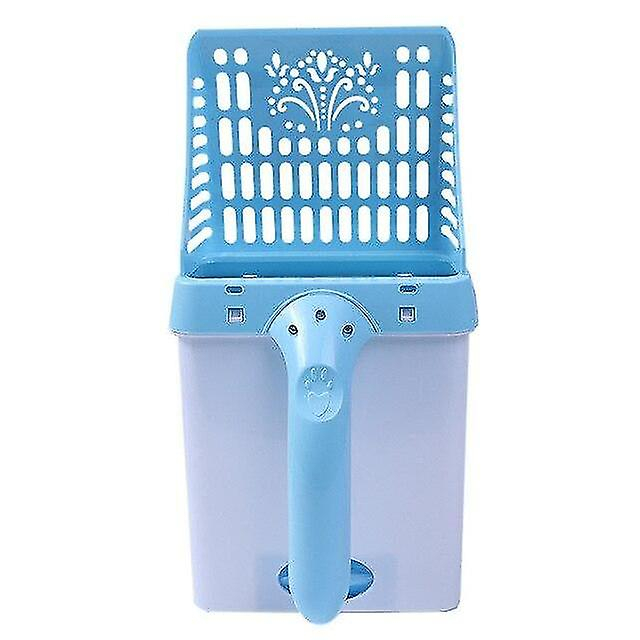 Caja De Arena Para Gatos Huoguo, Inodoro Desmontable Con Papelera, Color Azul - Venta Internacional.