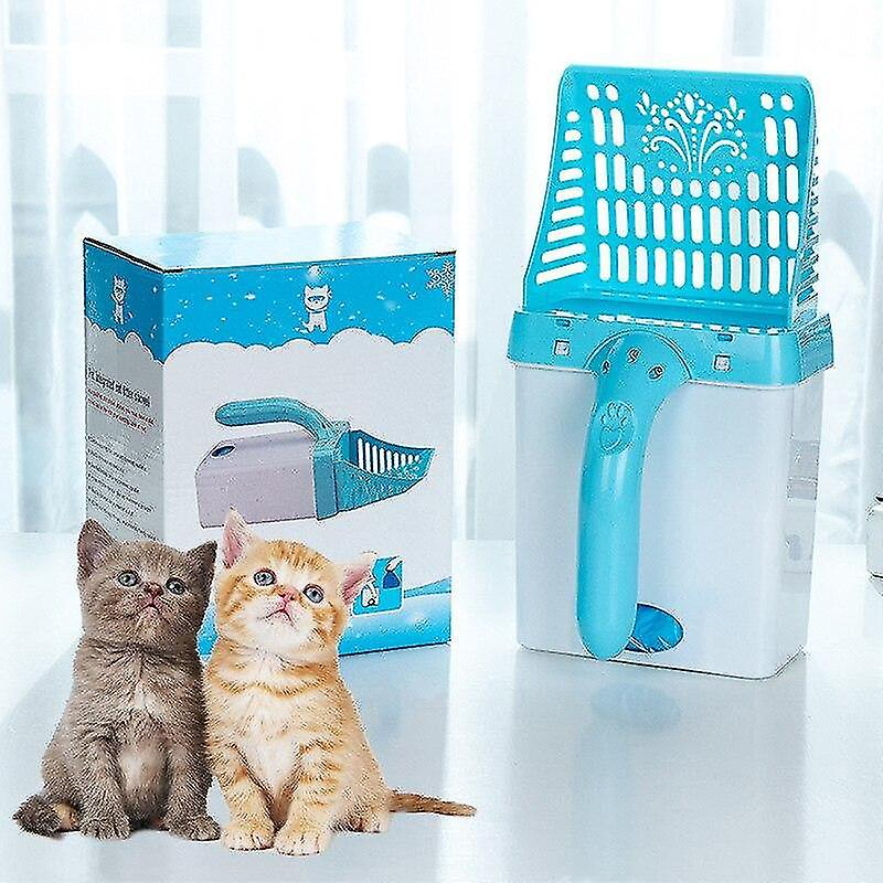 Foto 3 pulgar | Caja De Arena Para Gatos Huoguo, Inodoro Desmontable Con Papelera, Color Azul - Venta Internacional.