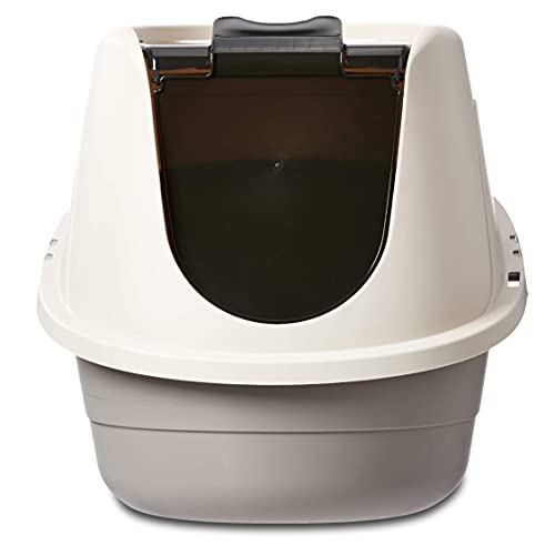 Foto 3 pulgar | Caja De Arena Para Gatos Con Capucha Amazon Basics, Sin Problemas, Tamaño Estándar - Venta Internacional.