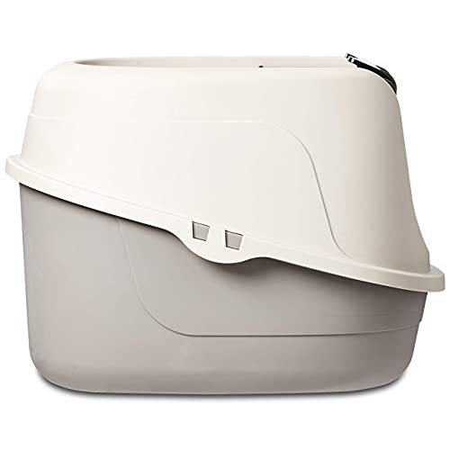 Foto 4 pulgar | Caja De Arena Para Gatos Con Capucha Amazon Basics, Sin Problemas, Tamaño Estándar - Venta Internacional.