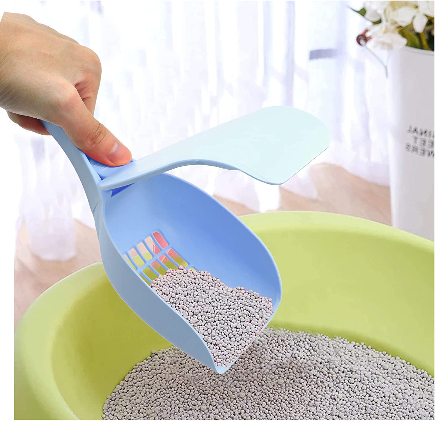 Foto 6 pulgar | Cuchara Para Arena Para Gatos Con Tapa, Pala De Plástico Huoguo - Venta Internacional.