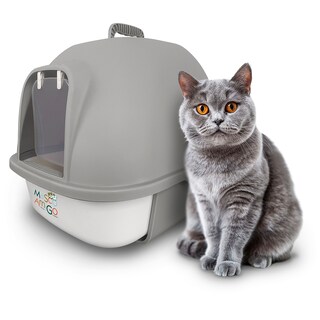 Foto 1 | Arenero Cerrado Para Gato Mascoamigo Color Gris-blanco Incluye Puerta Y Palita 43x40x32 Cm