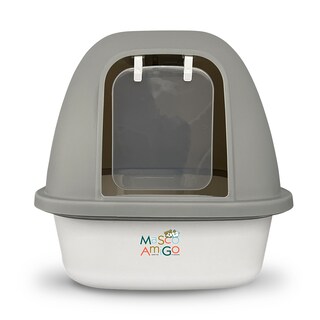Foto 2 | Arenero Cerrado Para Gato Mascoamigo Color Gris-blanco Incluye Puerta Y Palita 43x40x32 Cm