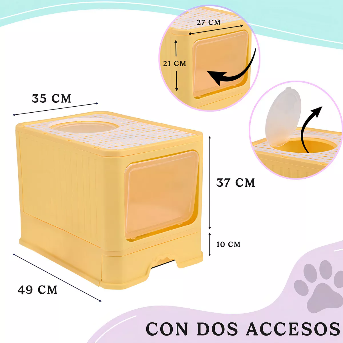 Foto 4 | Arenero Bandeja Sanitaria Grande Con Pala Eo Safe Imports Esi-18422 Amarillo