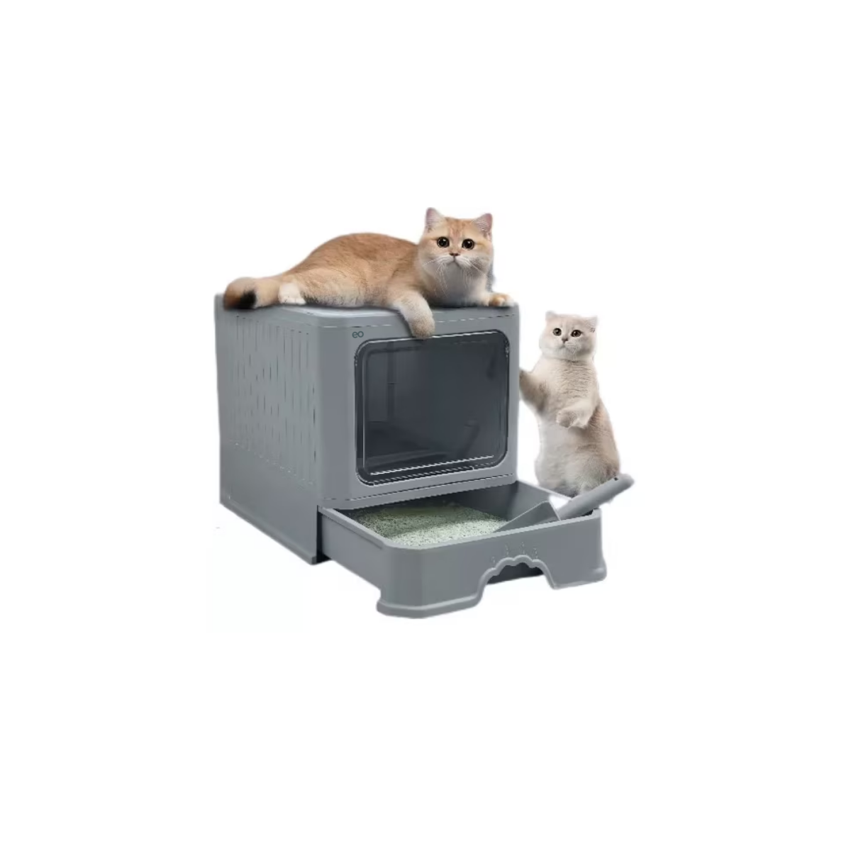Foto 3 pulgar | Language Caja De Arena Plegable Portátil Para Gatos Filtro Sanitario Eo Safe Imports Esi-10859-1 Gris