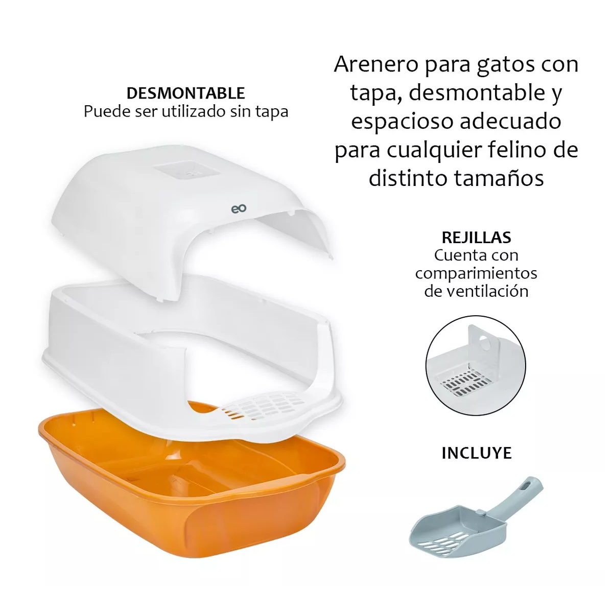 Foto 3 pulgar | Arenero Sanitario Cerrado Para Gato Con Pala Puerta Abatible Eo Safe Imports Esi-14167-1 Multicolor