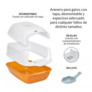 Foto 2 | Arenero Sanitario Cerrado Para Gato Con Pala Puerta Abatible Eo Safe Imports Esi-14167-1 Multicolor