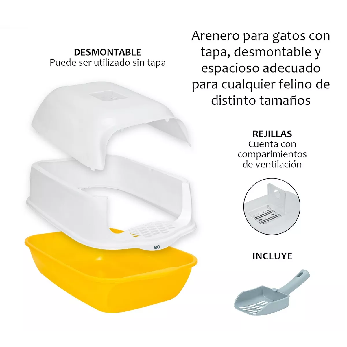 Foto 3 pulgar | Arenero Sanitario Cerrado Para Gato Con Pala Puerta Abatible Eo Safe Imports Esi-14168-1 Naranja