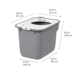 Foto 2 | Caja De Arena Para Gatos Iris Usa Con Entrada Superior Grande, Gris Y Blanco - Venta Internacional.