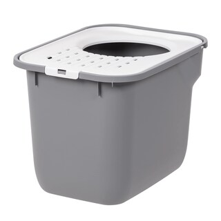 Foto 7 | Caja De Arena Para Gatos Iris Usa Con Entrada Superior Grande, Gris Y Blanco - Venta Internacional.