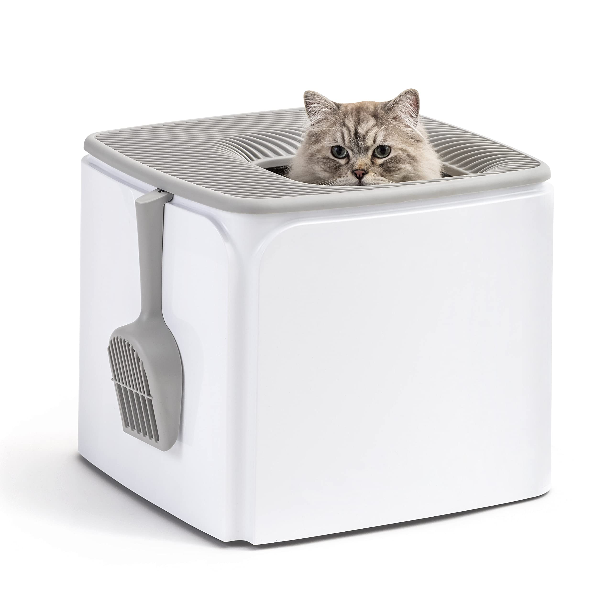 Foto 2 pulgar | Caja De Arena Para Gatos Iris Usa Premium Top Entry, Blanco/gris - Venta Internacional.