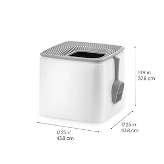 Foto 3 | Caja De Arena Para Gatos Iris Usa Premium Top Entry, Blanco/gris - Venta Internacional.