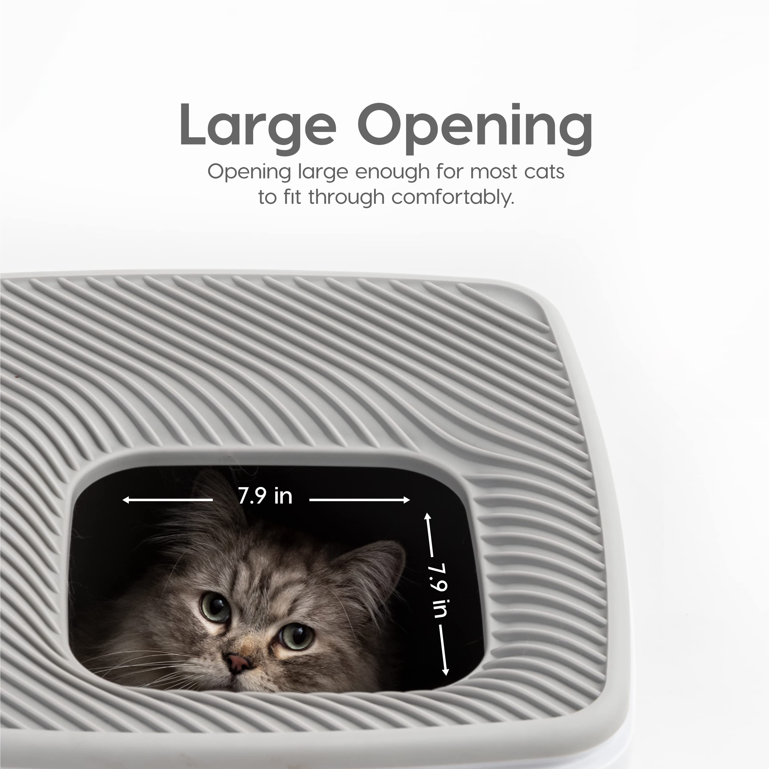 Foto 5 pulgar | Caja De Arena Para Gatos Iris Usa Premium Top Entry, Blanco/gris - Venta Internacional.