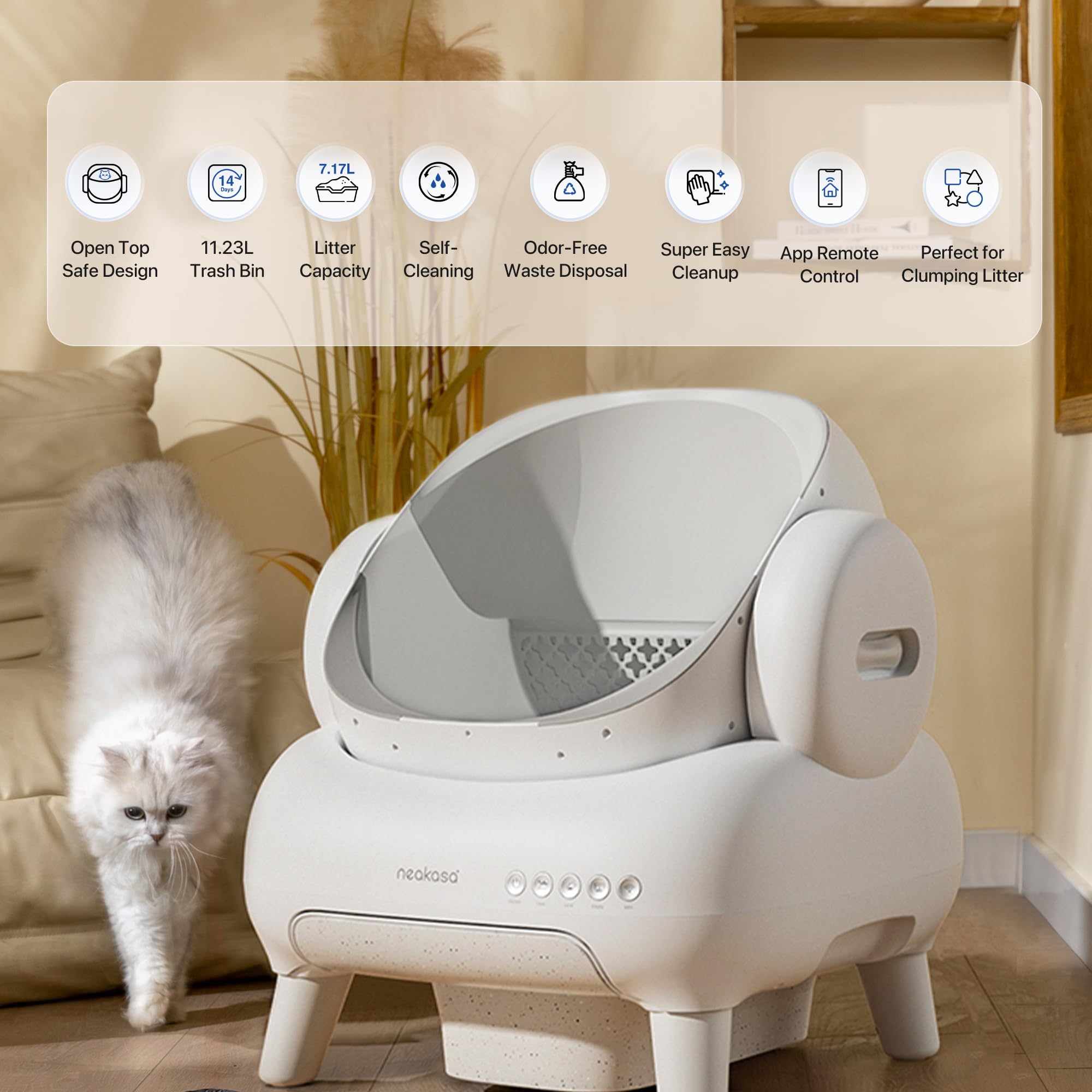 Foto 3 pulgar | Caja De Arena Autolimpiante Para Gatos Neakasa M1 Lite Con Tapa Abierta - Venta Internacional.