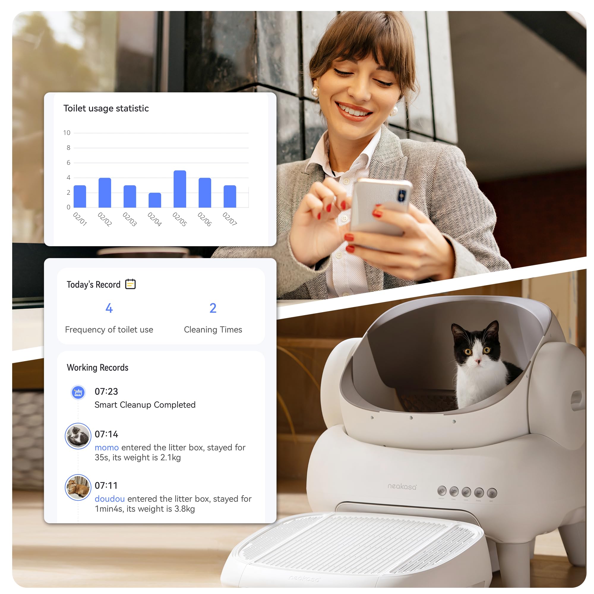 Foto 6 pulgar | Caja De Arena Autolimpiante Para Gatos Neakasa M1 Lite Con Tapa Abierta - Venta Internacional.