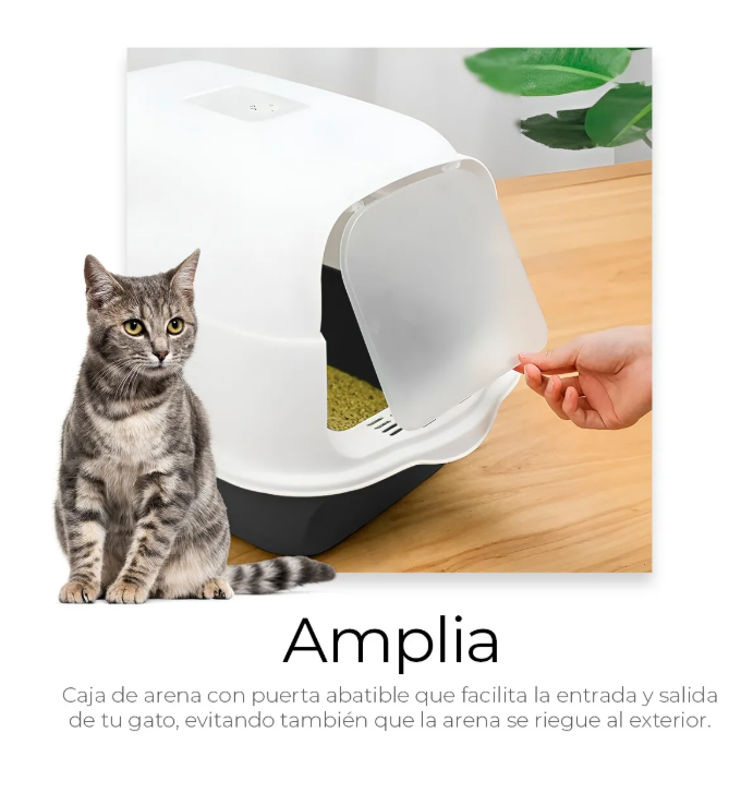 Foto 5 pulgar | Arenero Cerrado Para Gatos Antiolores Puerta Palita Y Filtro Color Negro